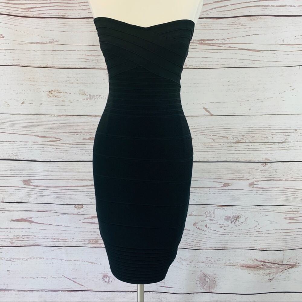 Black strapless bandage BODYCON sexy dress